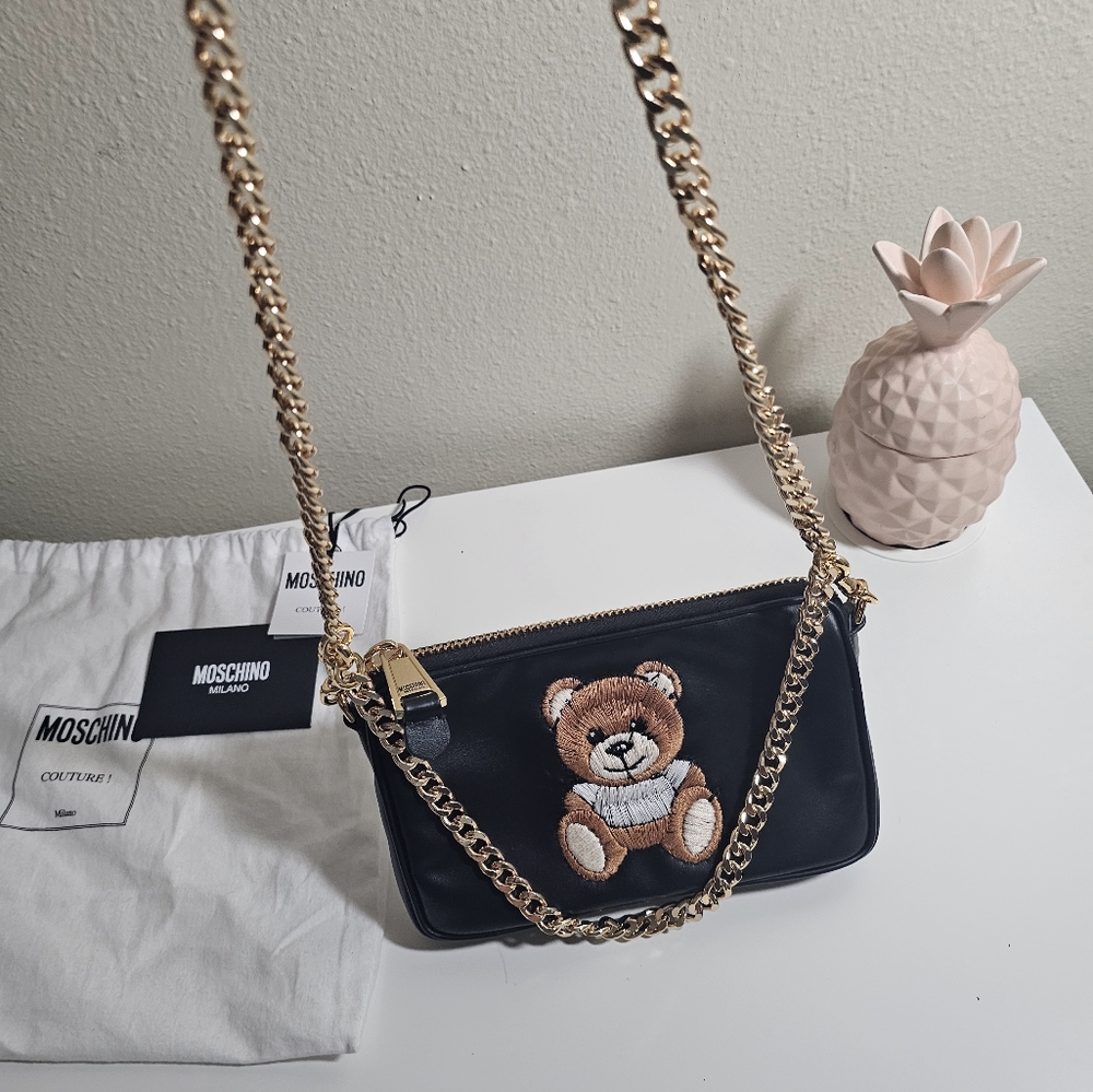 Moschino leather chain shoulder bag